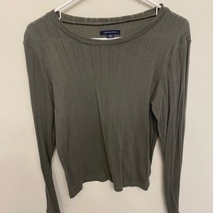 Knit long sleeve shirt- hunter green